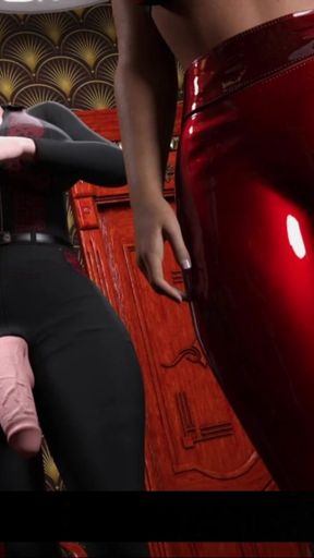 Luna Sucking Shemale Boss Huge Cock And Cum Swallows In Office   Clip 3