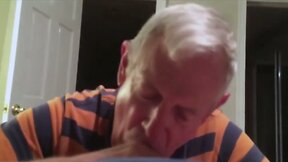 Grandpa`s Passionate Blowjob Session with a Hot Young Lover