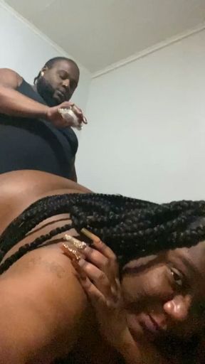 Threw this ass back had him nuttin in my butt crack