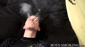 Teen deviant Ty Frost inhales whole pack while jerking off