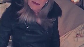 Dakota: leather, lace...cum on my face
