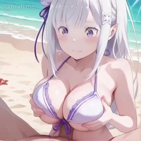 Emilia's Bikini Beach Seduction