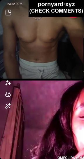 Amateur teen reacts to webcam footage of her having vaginal sex with