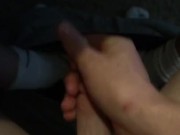 Guy Jerks out a quick Cumshot POV