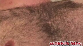 Unshaved stud shoots a heavy load after intense masturbation