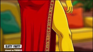 Tender and Vicious Marge Simpson in the cartoon "Indian Storm Sexy". Farting cartoon