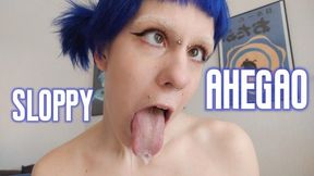 Showering in my spit: drooling deepthroat & ahegao