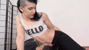 Aggressive belly smother #4 ( FEMALE DOM ) (WMV - MOBILE VERSION)