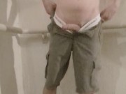Hot twink jerking off on the building's stairs - almost got caught