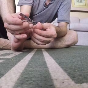 cutting my toe nails for you close up