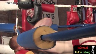 Boxer lad gets fist up the butt for a change