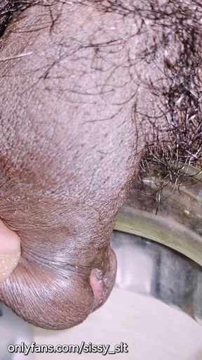 Must-see moment from &quot;Limp little penis crossdresser pissing outdoor&quot;