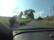 Met a Pretty Girl on the Road and Risky Fucked Her Pussy in Public. Huge Creampie JessiJek