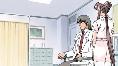 Watch this kinky anime porn nurse get her tight pussy fondled before riding a hard cock