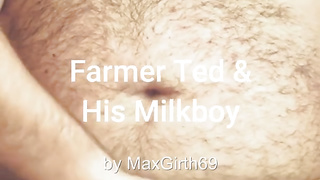 Farmer drains lush guy's hefty bosoms for profit