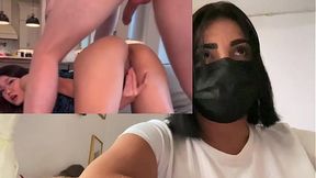 Asian girl caught jilling off, then gets ass fucked