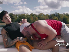 Best Buds Bust Nuts Together on Boat Straight to GAY