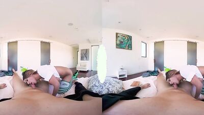 Brooklyn Chase is riding her lovely stepbrother's pecker in a VR