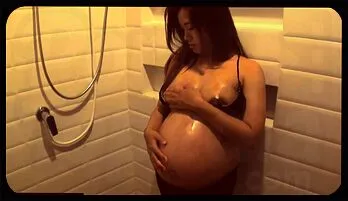 40 Weeks Pregnant Thai MILF Pat POV Shower Sex
