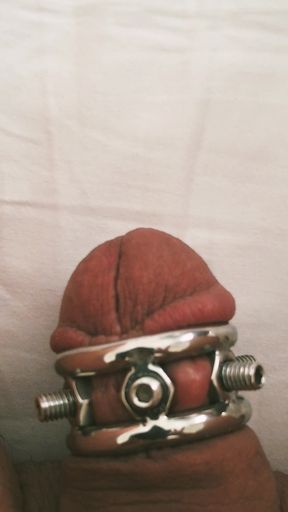 My small, inferior cock wears the crown of thorns. The spikes dig deep into my flesh.