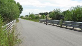 Patricia on the Bridge Over the Road