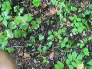 Public outdoor jerk off in the forest