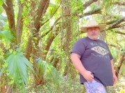 Florida Redneck Fat Daddy in the Everglades shows big balls and fat ass