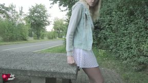 Blonde Angel Quickly Fucked in Public the Parking Lot!!