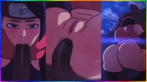 Anime action with sci-fi femmes getting naughty together