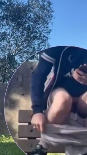 Amateur Boy Lost a Bet and Had to Expose and Touch His Cock in a Park