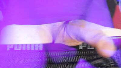 Horny gay chap is flashing a cock in front of the camera