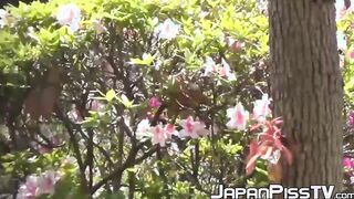 Japanese ladies filmed peeing in public by lucky voyeur