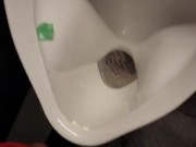 Risky wank in public toilet