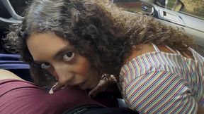 blowjob on my friend in the car so he can work in peace