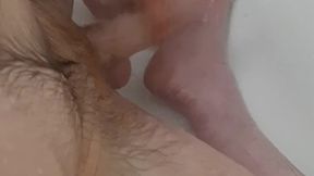 Teen keeps heavy breathing and dirty talking while wanking in the shower