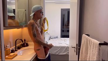 Latina porn star catches her man spying on her.