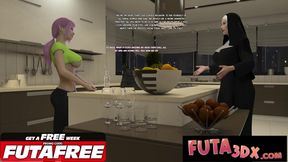 Purple Slut Choked Gushed Destroyed by Futa Monster Cock Creampie