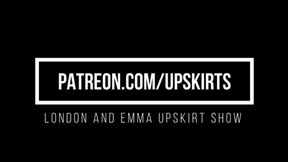 London and Emma Outdoor Upskirt Tease