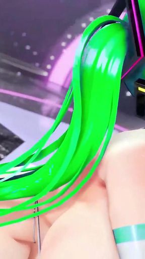 Hatsune Miku Huge Boobs Undress Dance Hentai Vocaloid Bibbidiba Song Mmd 3D Green Hair Color Edit Smixix