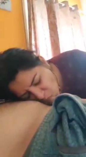 Hot Indian MILF gives intense romantic blowjob to cute amateur guy