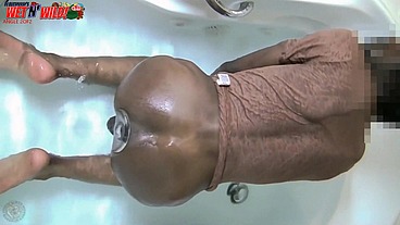 *PREMIUM* Gaping Enema, Washing Out My Asshole With Huge Butt Plug In The Jacuzzi - Angle 2of2