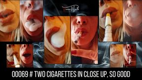 00069 # two cigarettes in close up, so good