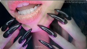 The witch's magically long black nails take control of your mind