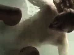Cumming on the water jets