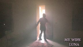 luna seeks shelter in an abandoned house on halloween