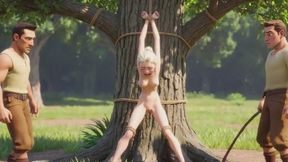 Public Forest Whipping Humiliation - Bound Woman Craving Multiple Cocks