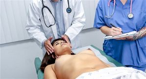 Doctor dives deep in Latina vagina during exam