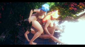 Lol Hentai - Ahri and Syra Threesome with Amazing Sex - Japanese Asian Manga Anime Film Game Porn