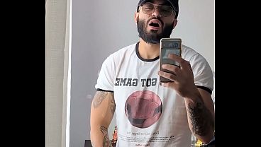 Admiring my gains in the mirror while giving myself pleasure.