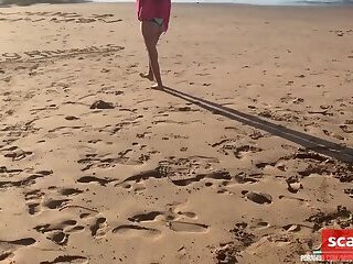 Public Beach Sex and Orgasm for Amateur Couple
